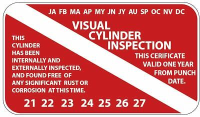 Scuba Visual Cylinder Inspection Tag Sticker Tank Certificate (20 Pack) P124