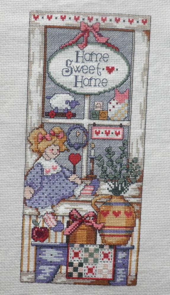 Home Sweet Home  Completed Cross Stitch   Finished Handmade  New