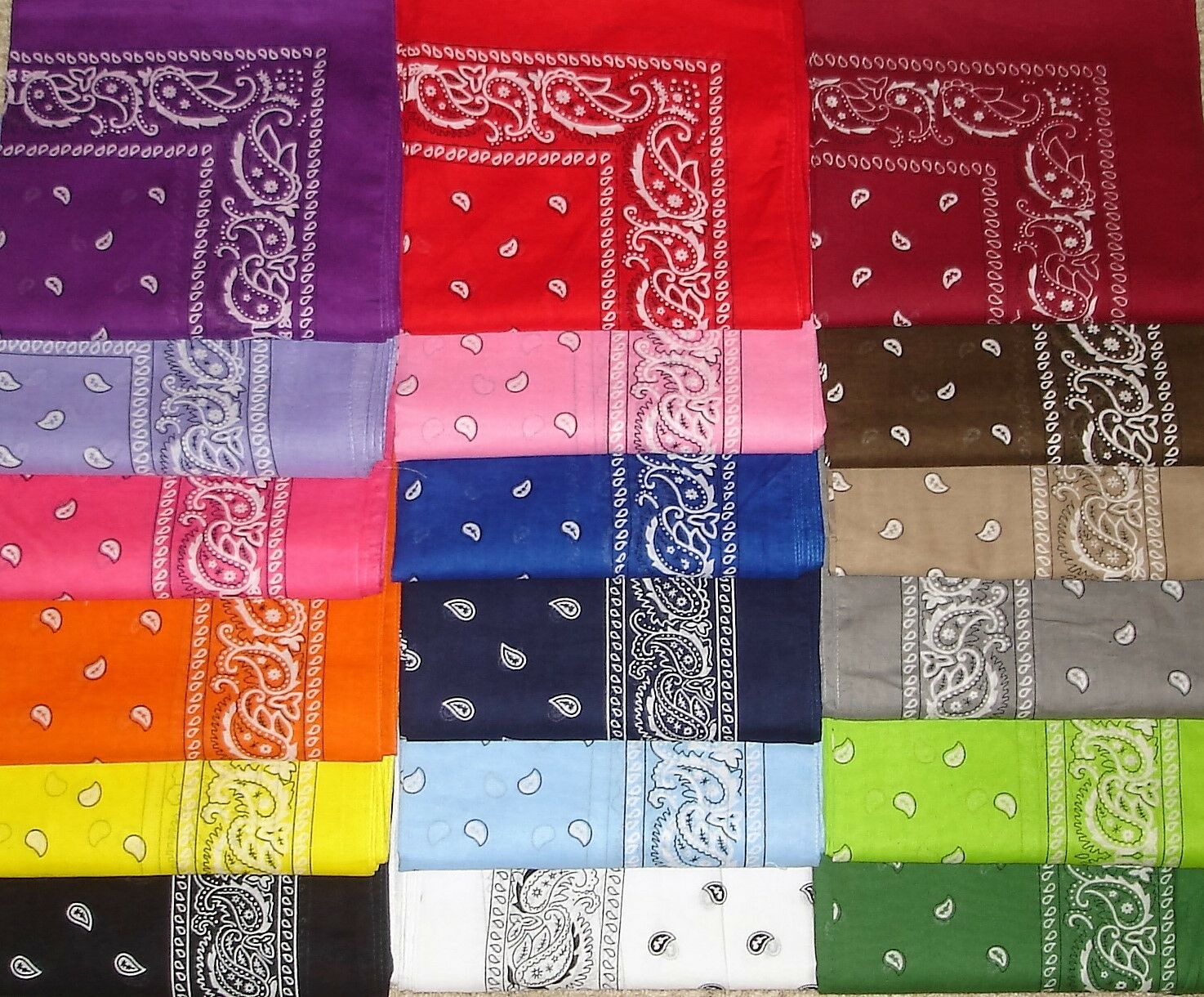 New Cotton Paisley Print Scarf Bandana Handkerchief Head Wrap Durag Bandanna
